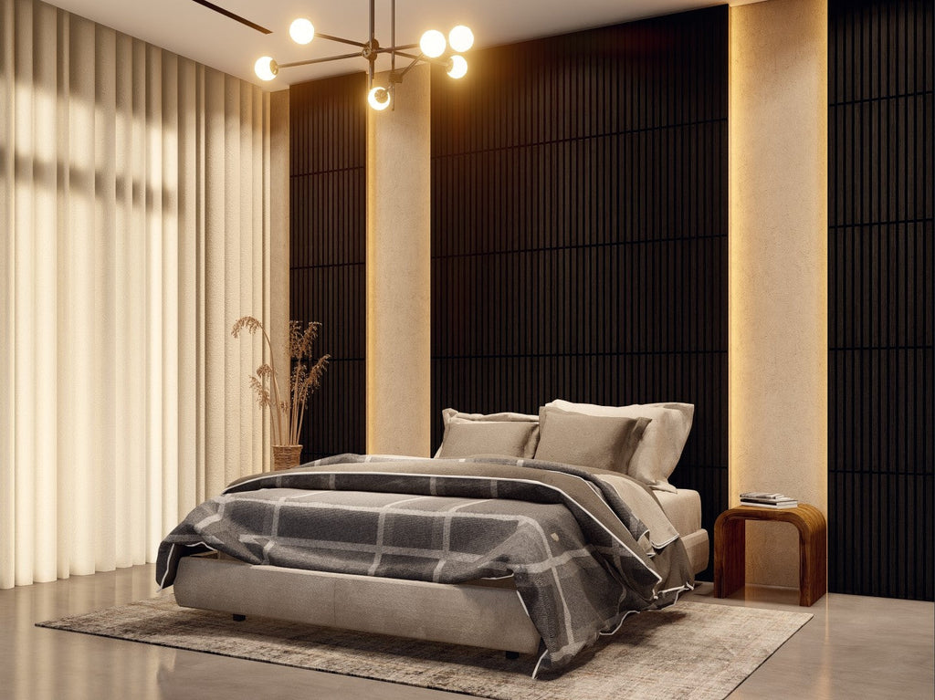 Oaklentra 2x2 Acoustic Slat Panels - Black Oak
