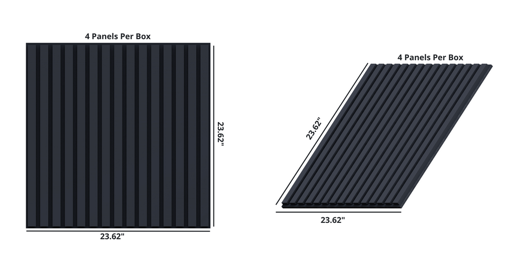 Oaklentra 2x2 Acoustic Slat Panels - Black Oak
