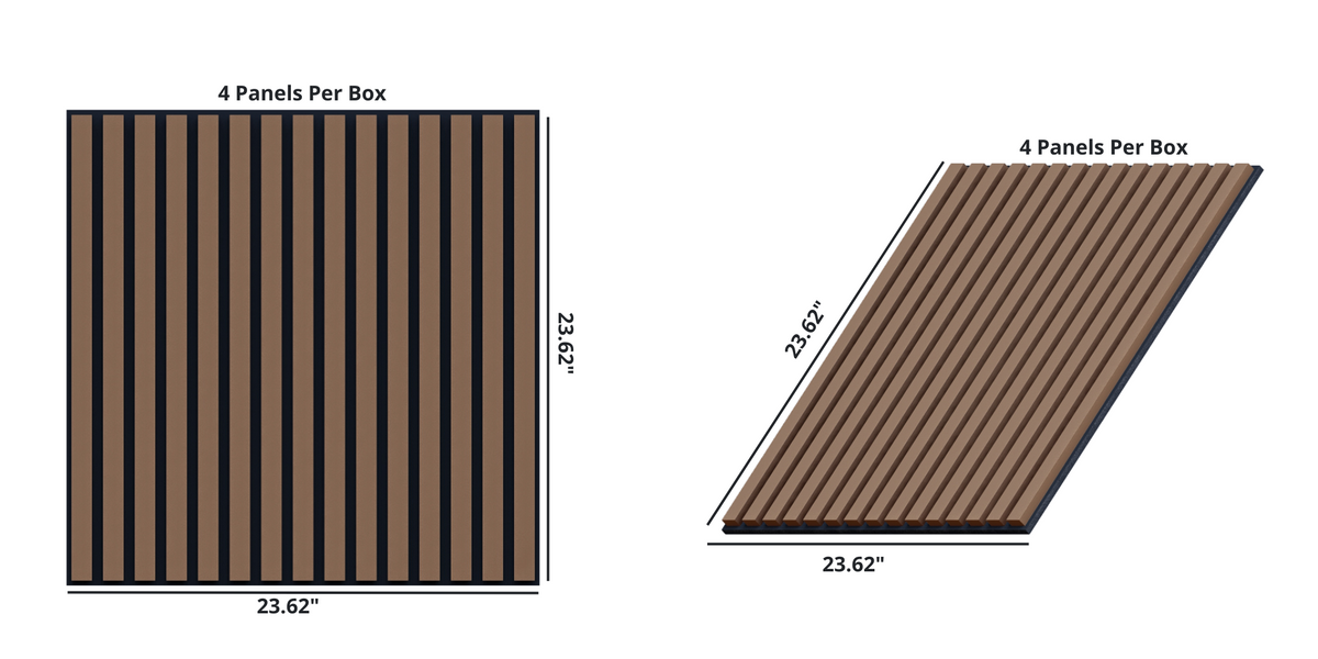 Oaklentra 2x2 Acoustic Slat Panels - Walnut