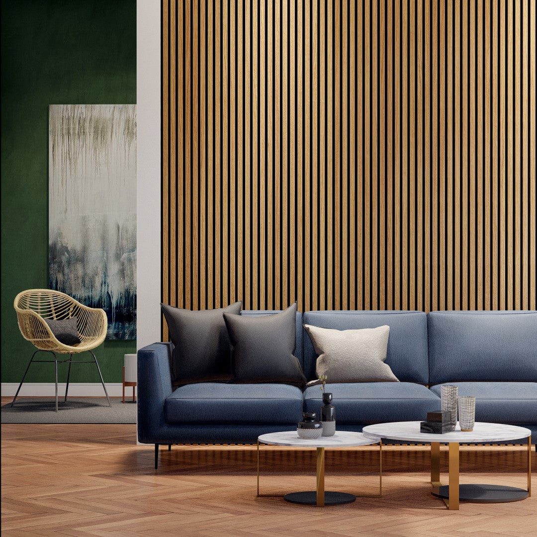 Oaklentra Acoustic Slat Panels - White Oak